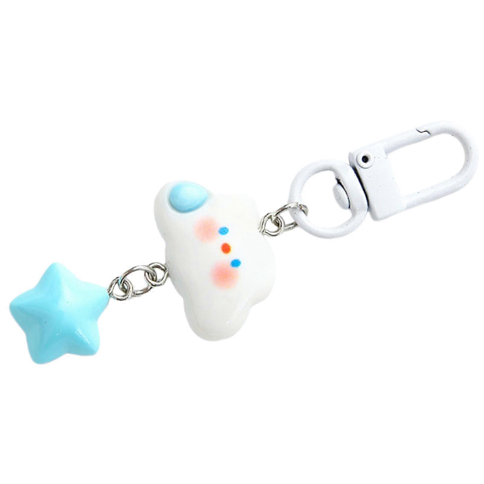 Versatile Cloud Keychain Stylish Accessory Amusing Cloud Keychain Charming Style Keyrings Decor for Backpacks and Purses  White