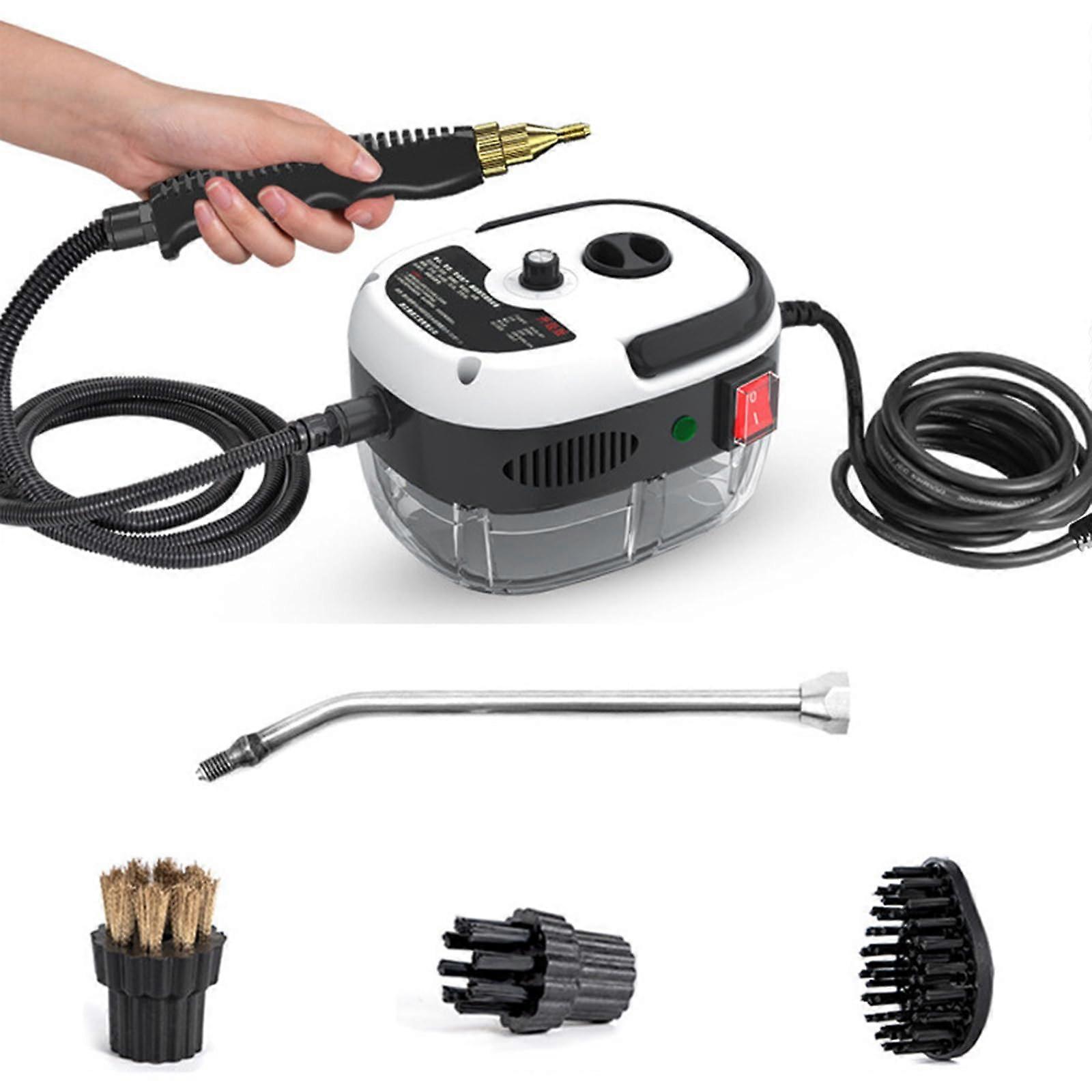 2500W 1000ML Portable Handheld Steam Cleaner With 3 Brush Heads And Extended Elbow Nozzle