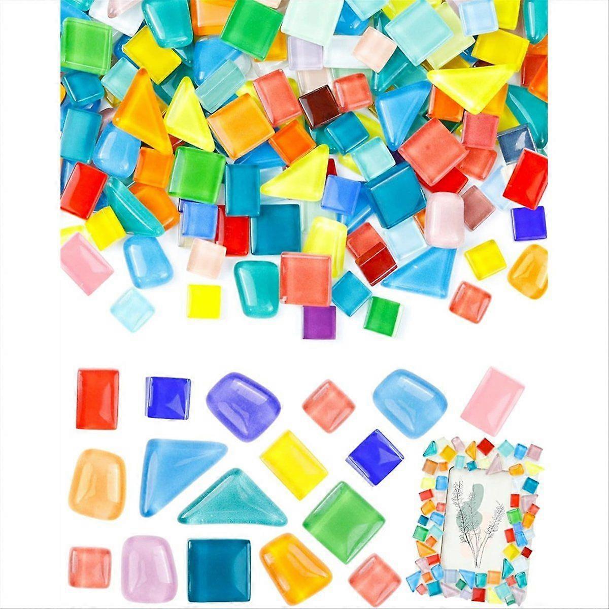Mosaic Tiles for Crafts Bulk - Multi-Color Irregular Tiny Mosaic Tile, Mixed Shapes Mosaic Glass Ki