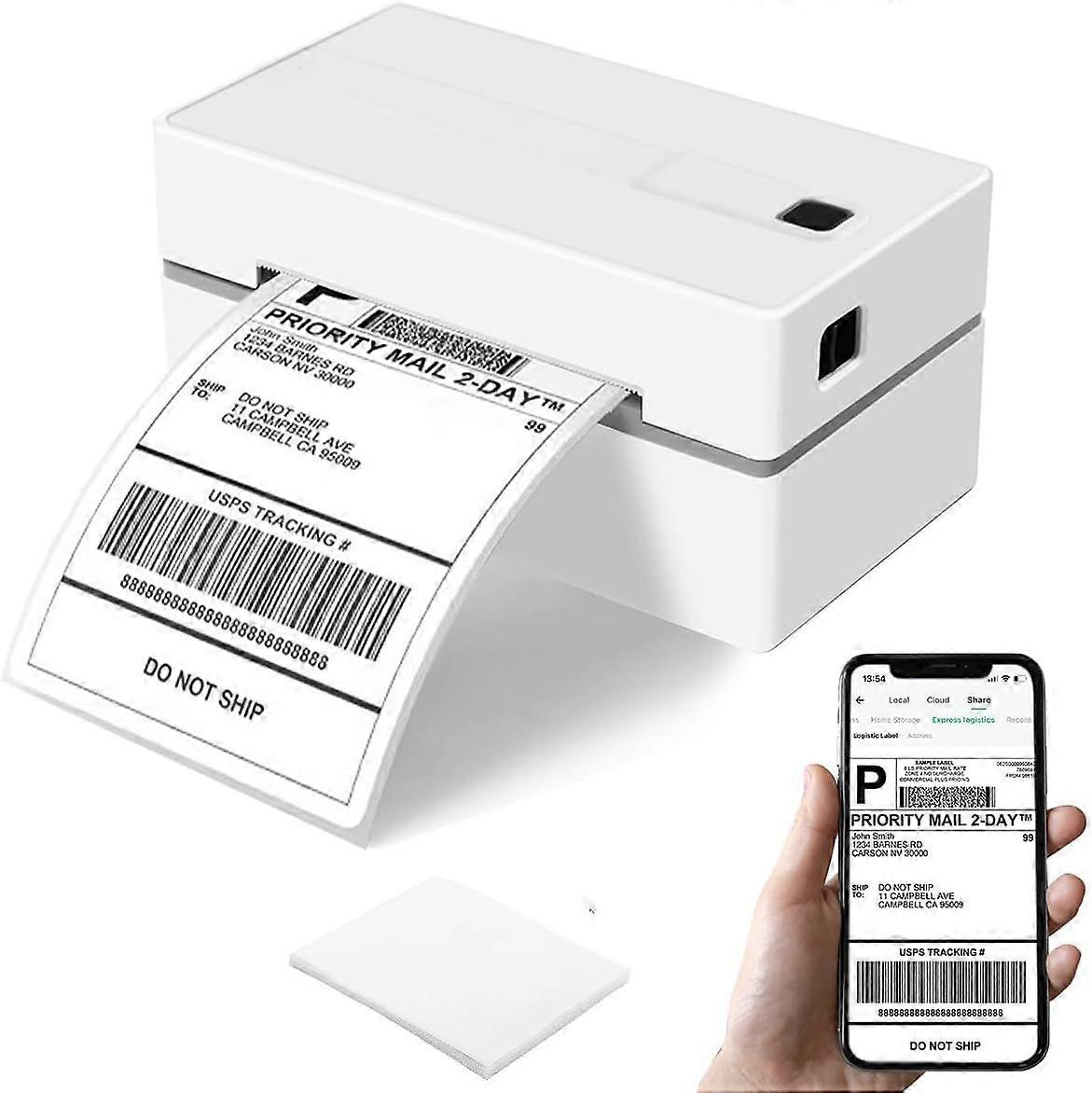 Thermal printer, thermal barcode label printer, self-adhesive label printer - white UK standard