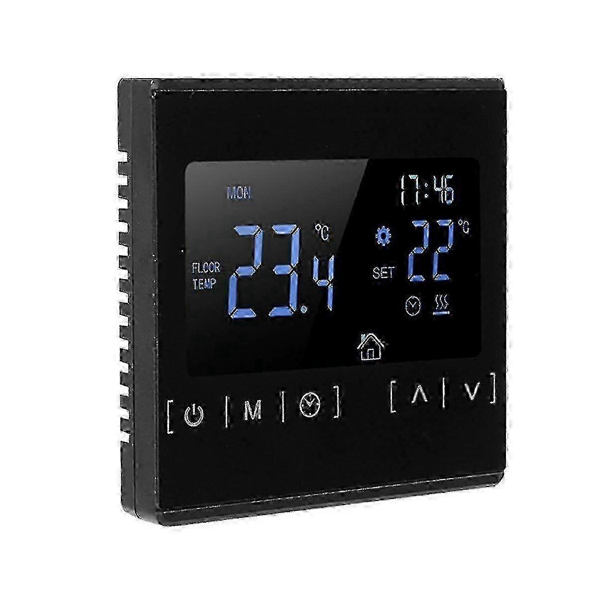 Lcd Touchscreen Thermostat Programmable Electric Floor Heating System Thermoregulator Ac 85-250v(bl