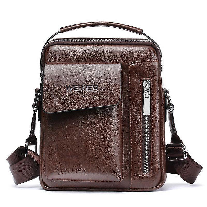 Men's Handheld Casual Bag - Dark Brown Large Size