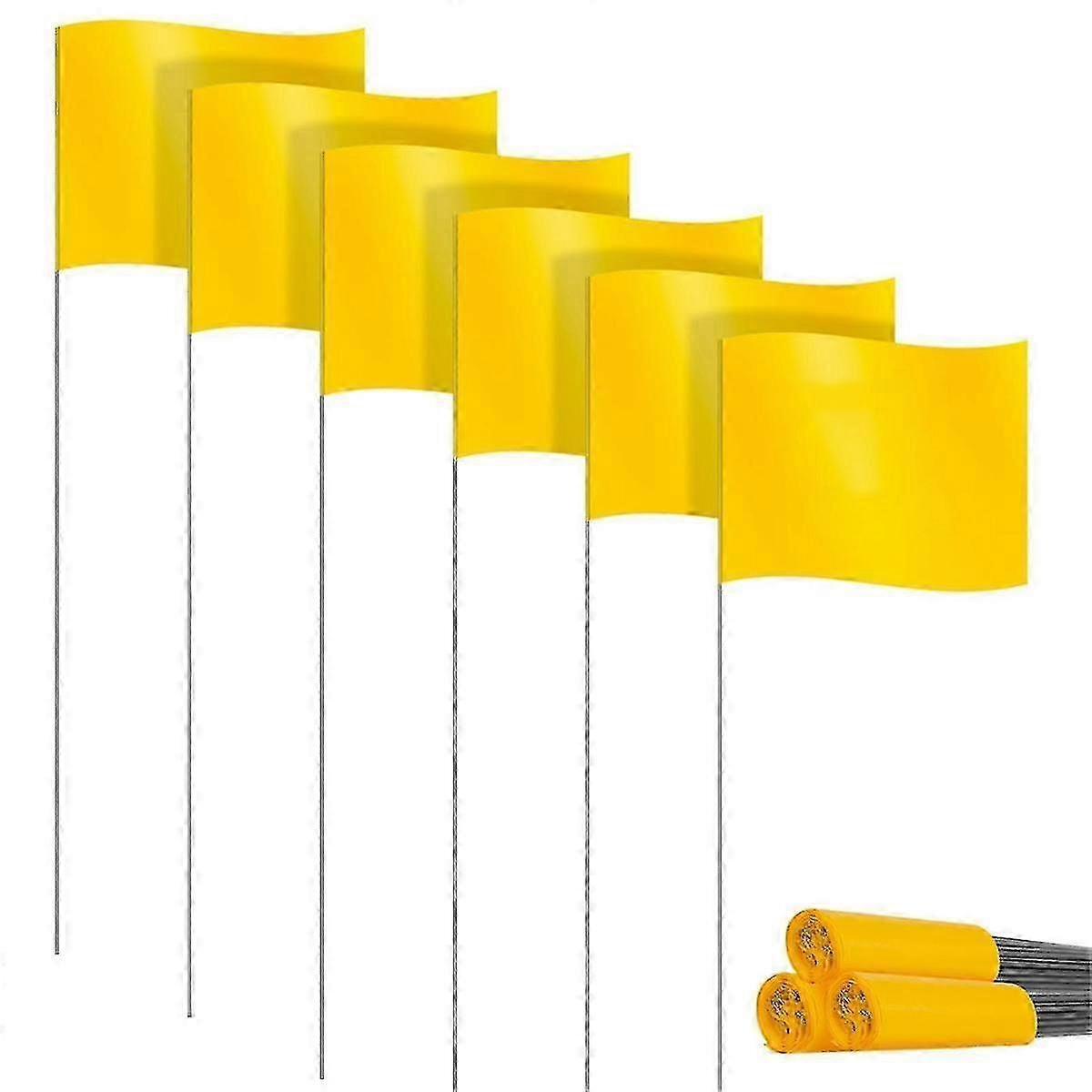 Marking Flags Marker Flags for Lawn 30 Pack, PVC Small Flags,Marking Flags Lawn Flags, Garden Flags,Survey Flags,Yellow