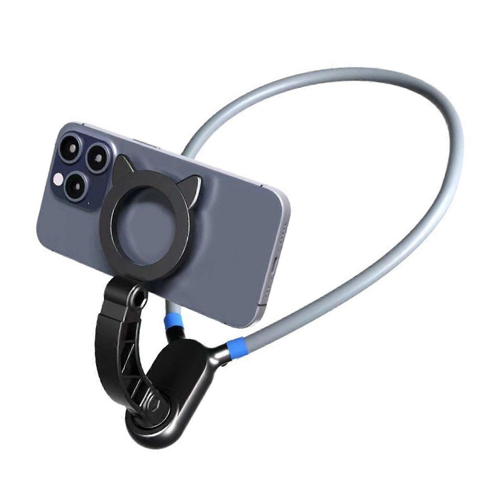 Hands Magnetic Phone Stabilization System Neck Wear with Mechanism for Action Footage Multicolor