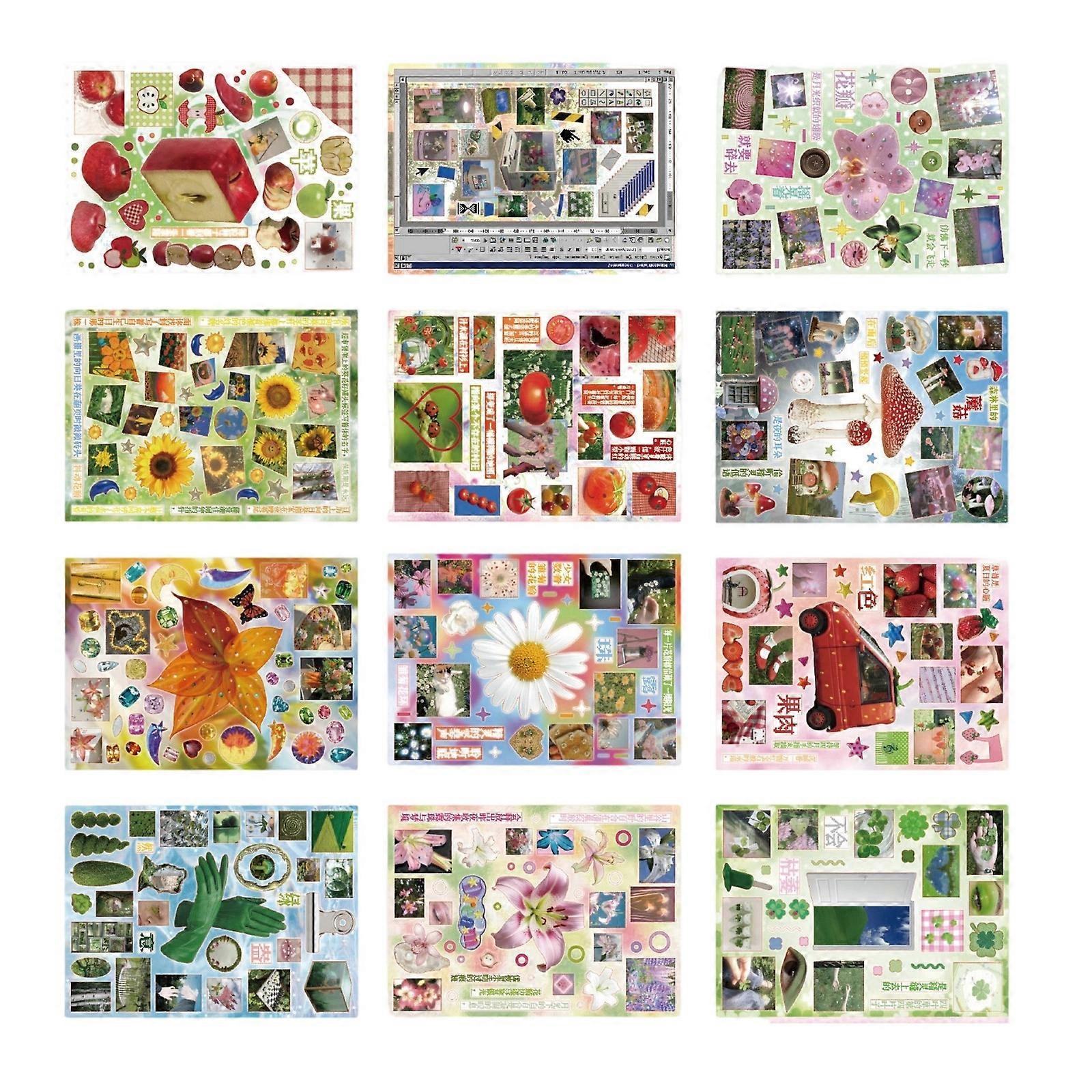 Peeling And Stick Art Sticker Easy Application Phone Accessories Creative Scrapbooking Materials Suitable for Notebook Multicolor