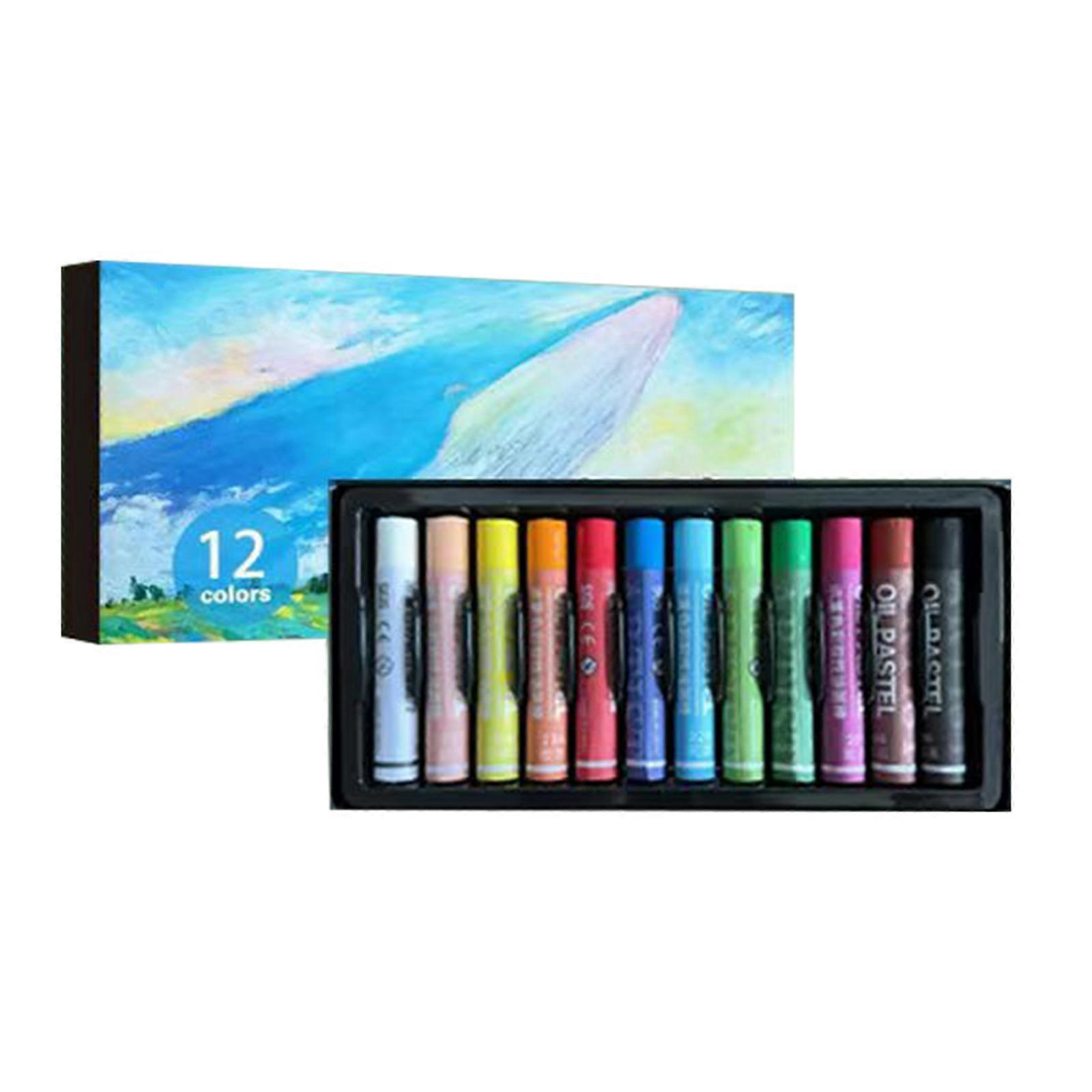 12 Washable White Oil Pastels Extra Soft Blendable Sticks Non Toxic Art Tools For Creative Projects Multicolor