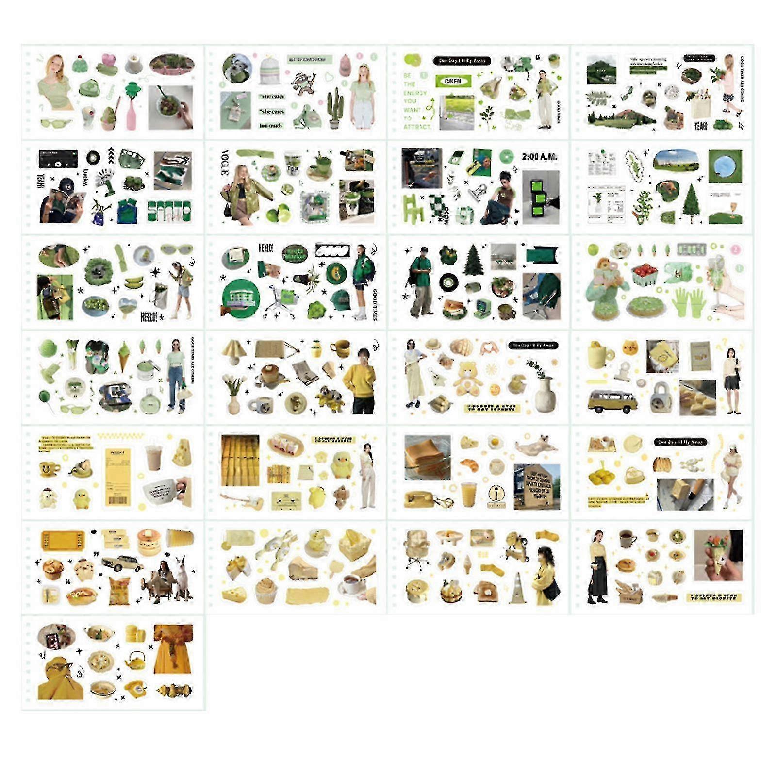 50 Sheets Scrapbook Stickers Multipurpose Innovative Exquisite Decorative Paper Diary Stickers for Diary Journaling Album Type 3