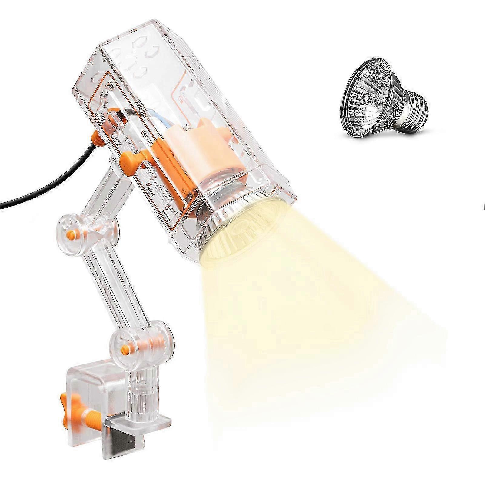 Reptile Heat Lamp 360-degree Rotatable Arm Brightness Adjustable Sunlight Simulation UVA UVB Turtle Basking Spot Light
