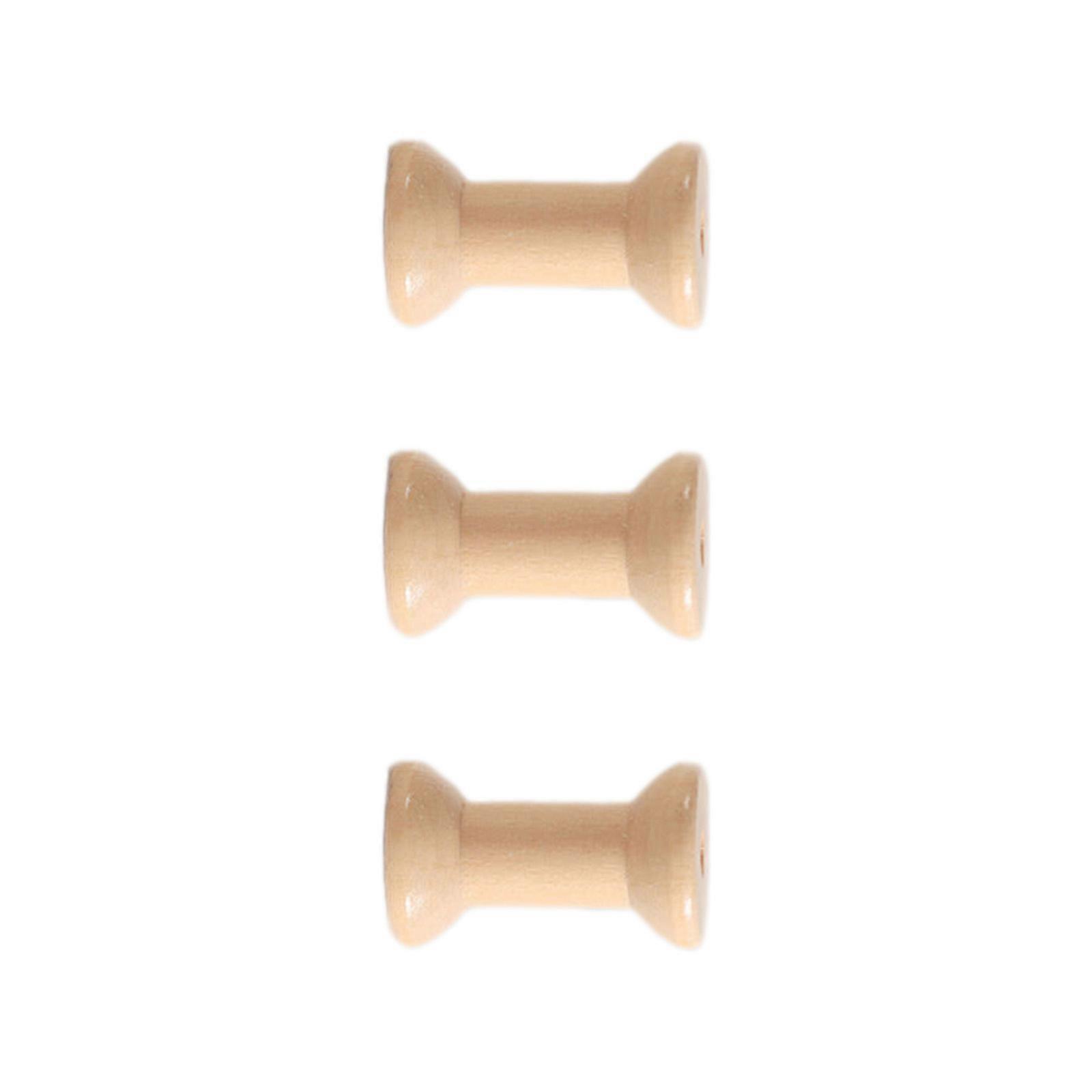 2 / 3 kpl puupuolat puulankakela puulankakela askarteluun puulankakela kirjonta / ompelulangan varastointiin puun väri pieni