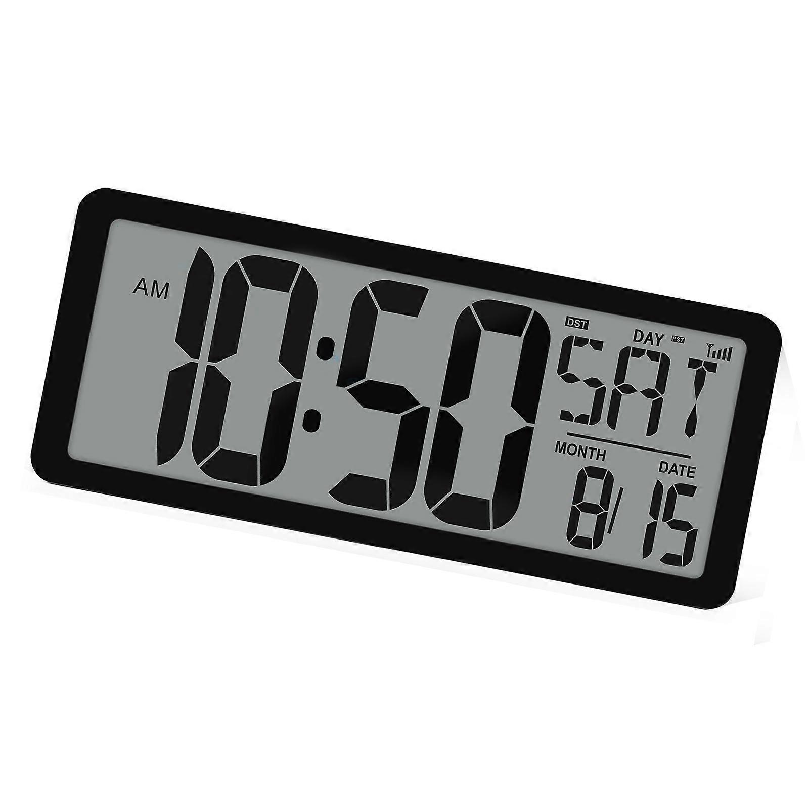 Contemporary 14' Digital Wall Clock with Spacious Number Display, Temperature and Calendar Setting Multicolor