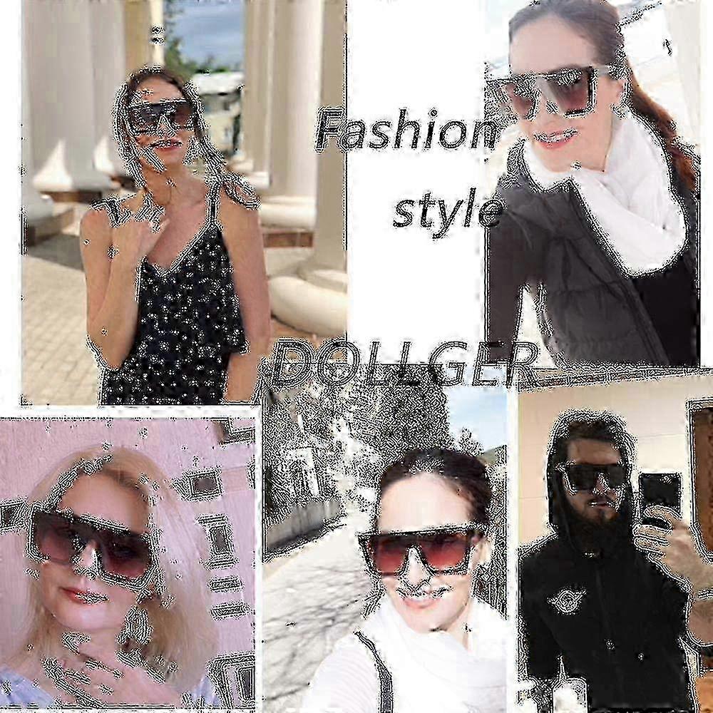 Oversized Square Sunglasses: Fashion Flat Top, Big Black Frames Shades for Men & Women