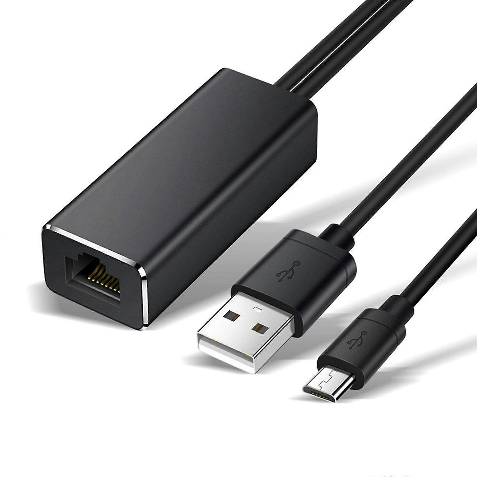 USB 2.0 + USB 5-Pin auf Ethernet-Adapter, USB 2.0 auf RJ45 Ethernet LAN-Netzwerkadapterkabel, 100/10 Mbit/s-Konverter, mehrfarbig