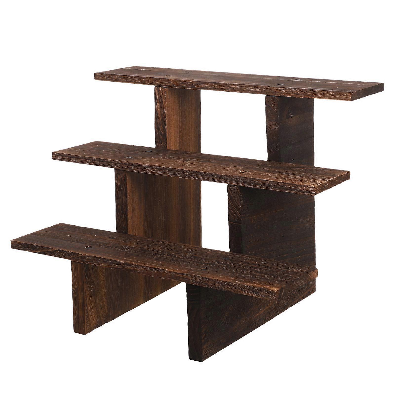 Trä Display Stand Trä Display Hylla Bänkskiva Suckulent Växt Display Hylla