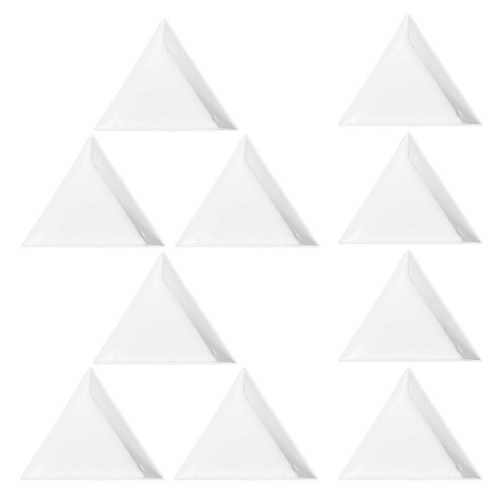 Triangle Bead Storage Plates White Plastic For Diy And Craft Projects 40Pcs