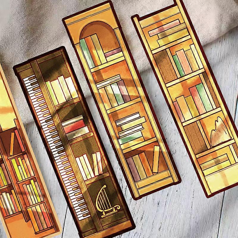 30 Cartoon Creative Bookshelf Series: Simple Journaling Artistic Creative Materials, Instagram Reading Paper Bookmarks DIY
