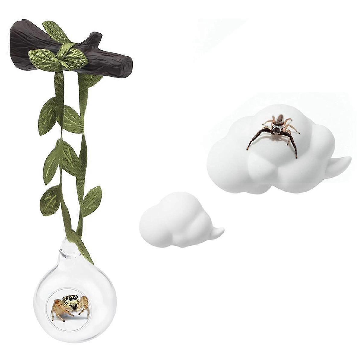 4pcs Jumping Spider Hide Glass Ball Habitat Cloud Platform Ledges Jumping Spider for Decorating Jump
