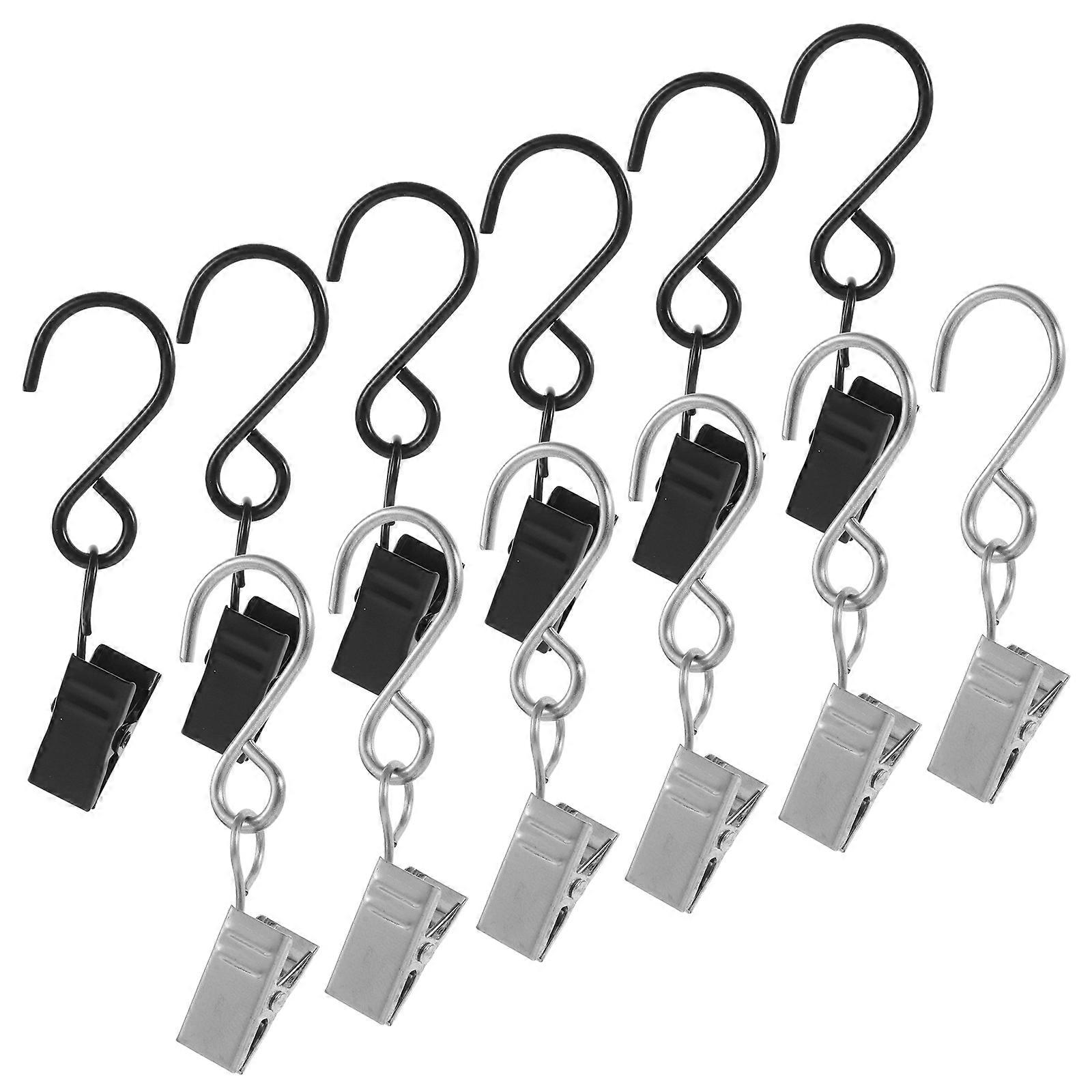 Iron Curtain Hooks S-Shaped for Hanging Curtains 20Pcs Multi-Functional Clips