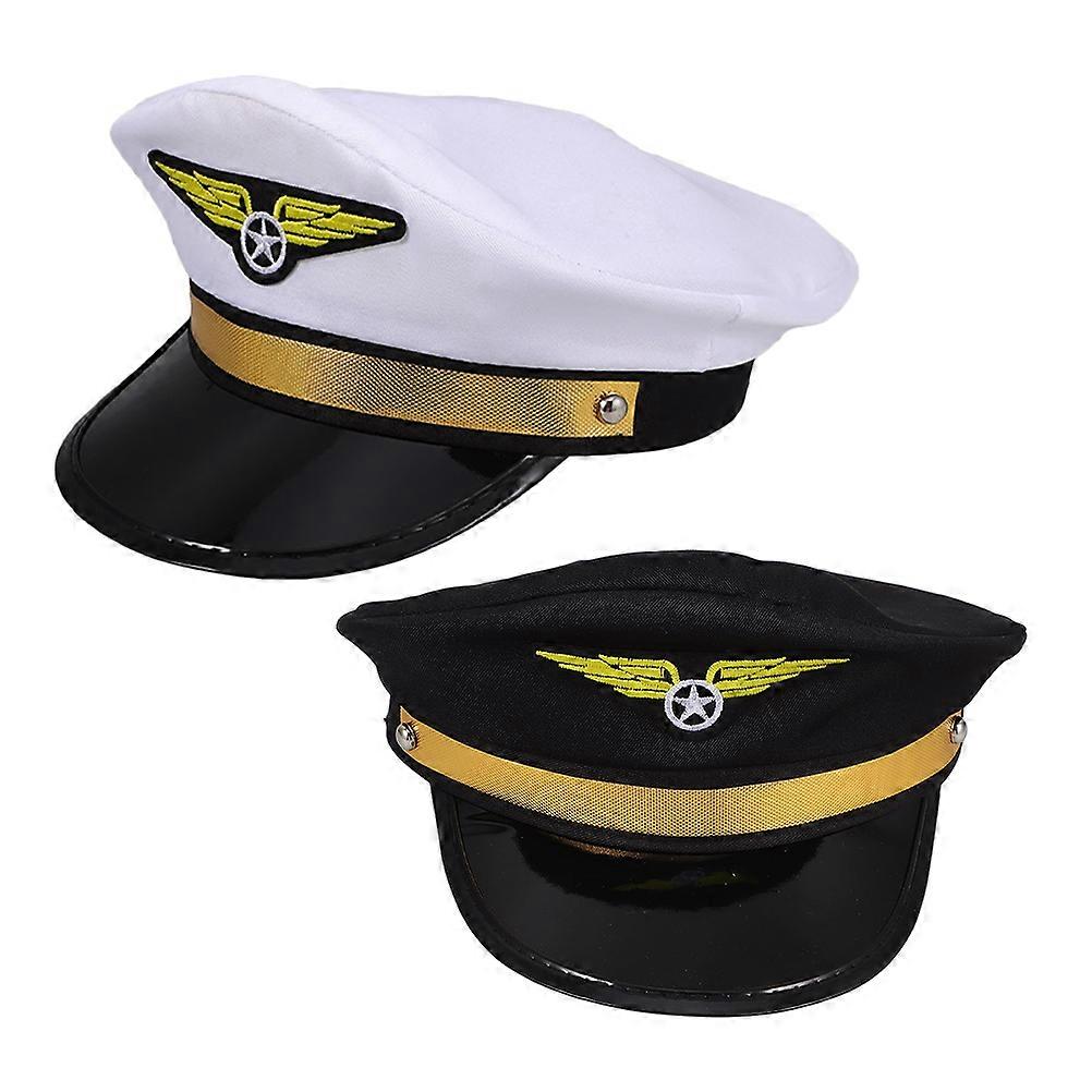 Flying Hat Captain Hat for 2Pcs Adjustable Pilot Hair Accessories