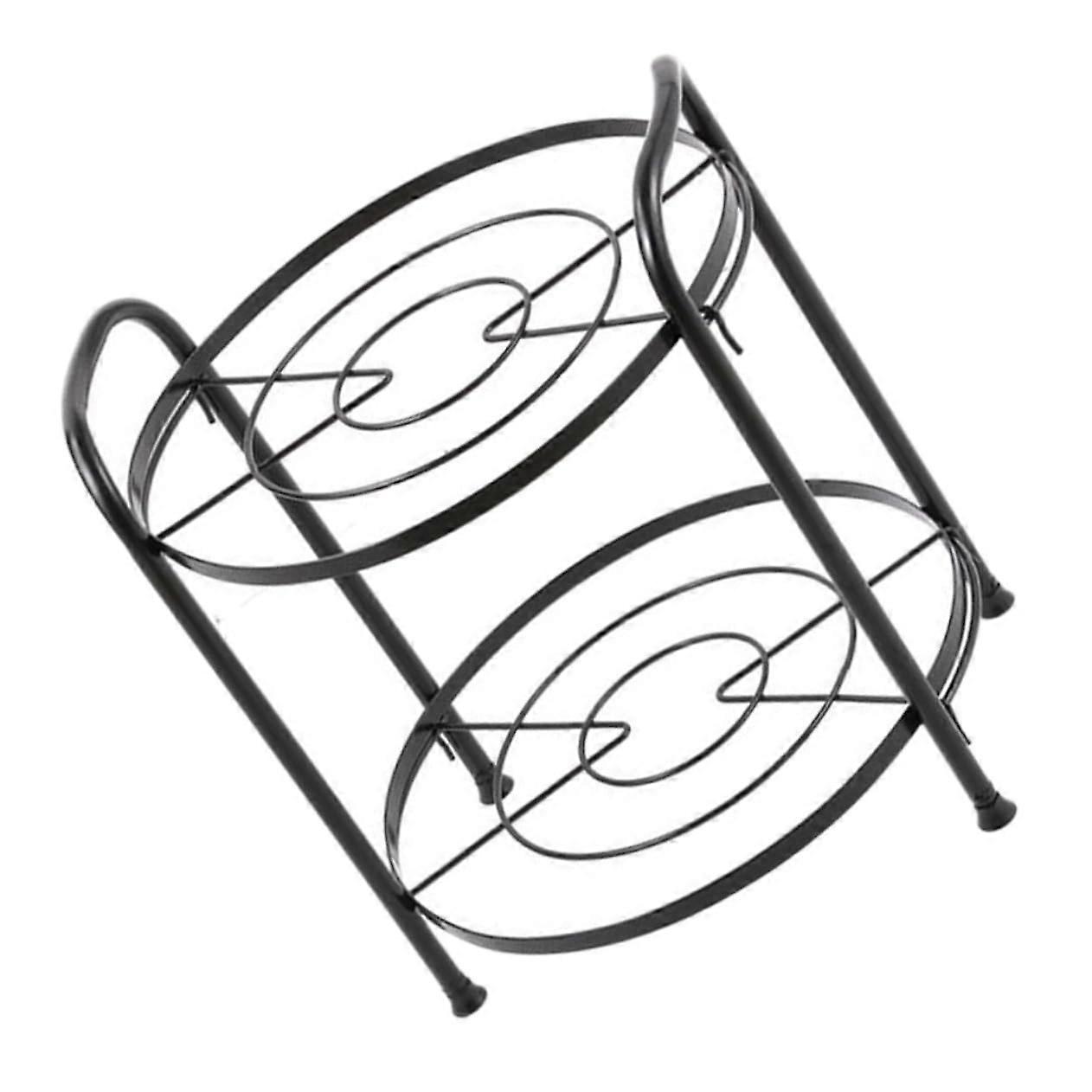 Two Tier Pot and Pan Organizer Rack for Kitchen Cabinet, Durable Iron Cookware Storage Stand