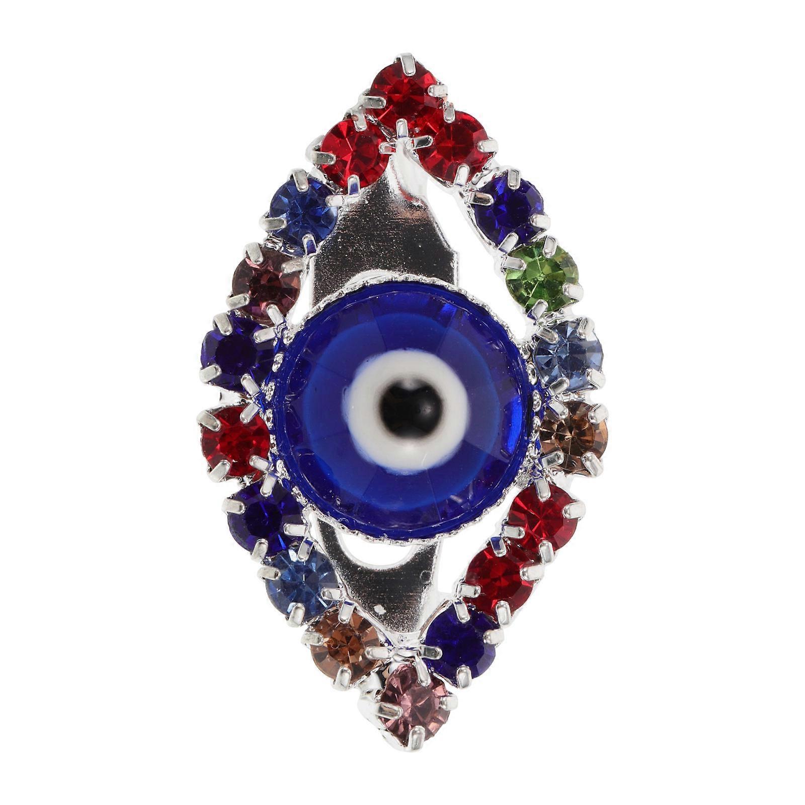 Eye Brooch Pin for Decor with Blue Rhinestone