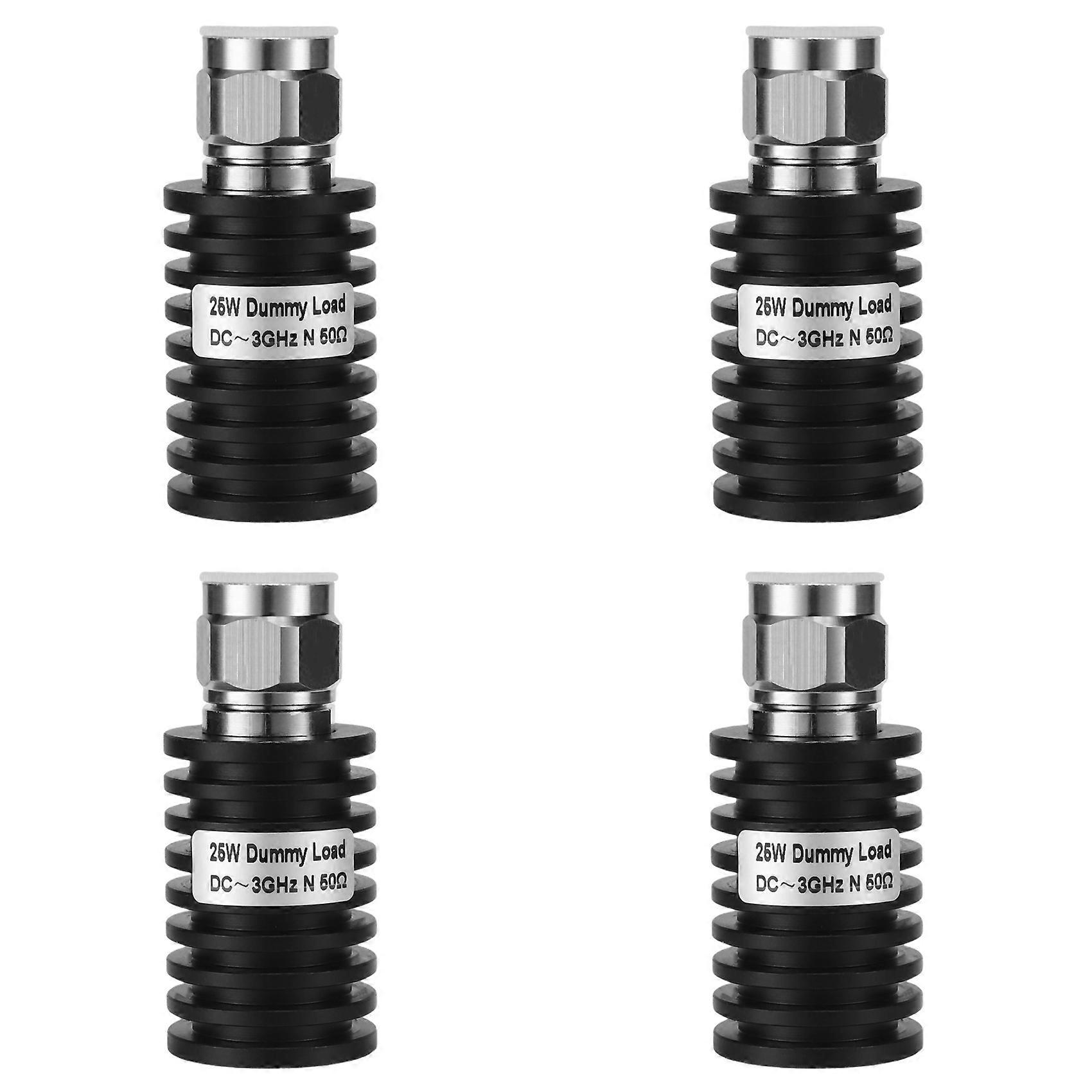 4X RF Coax 25W N Male Connector Small 50 Ohm DC-3GHz , Dummy Load Plug