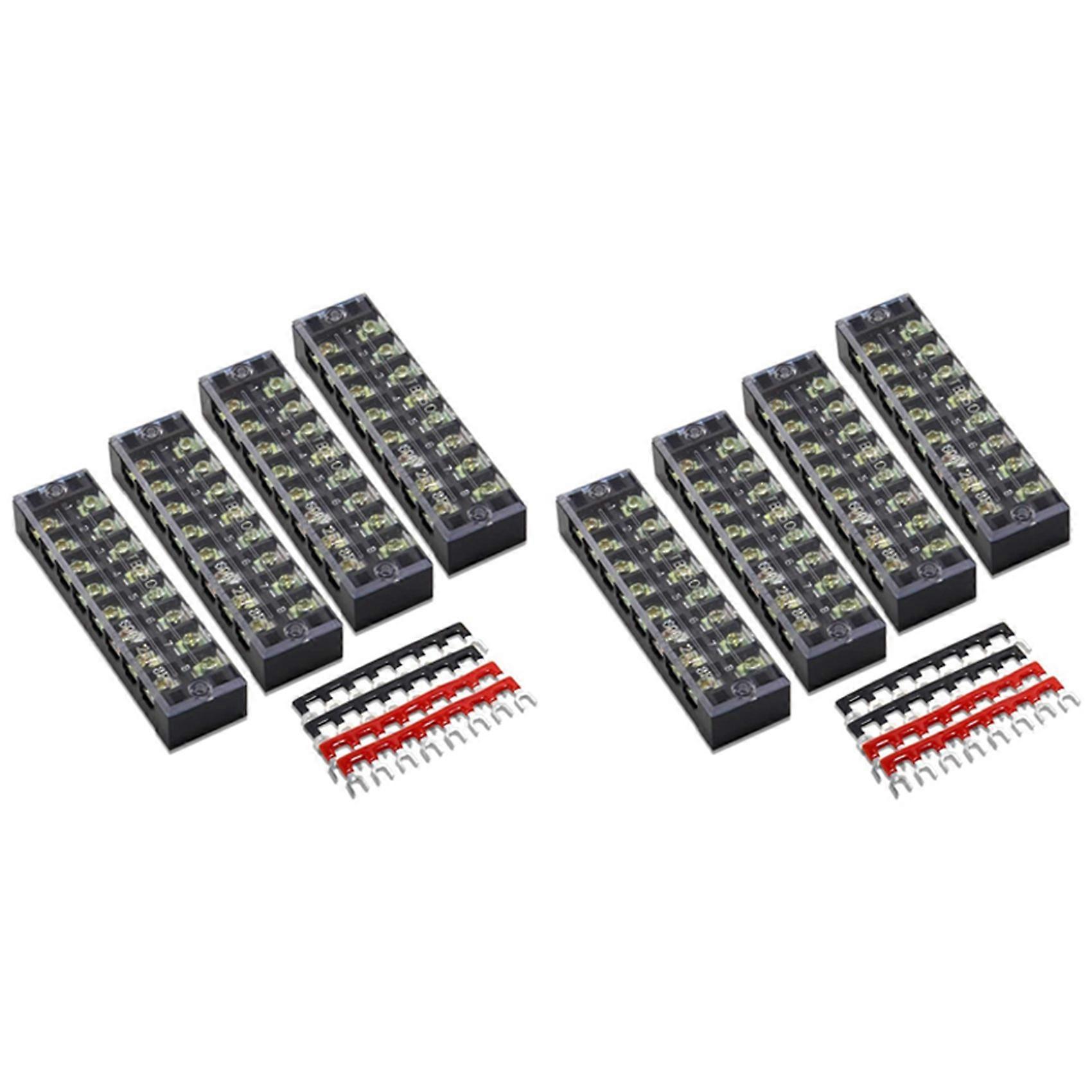 8 Pc 8P Terminal Block, 8 Pc 8P Shorting Bar, TB1505 Flame Retardant Copper Terminal Short-Circuit Terminal