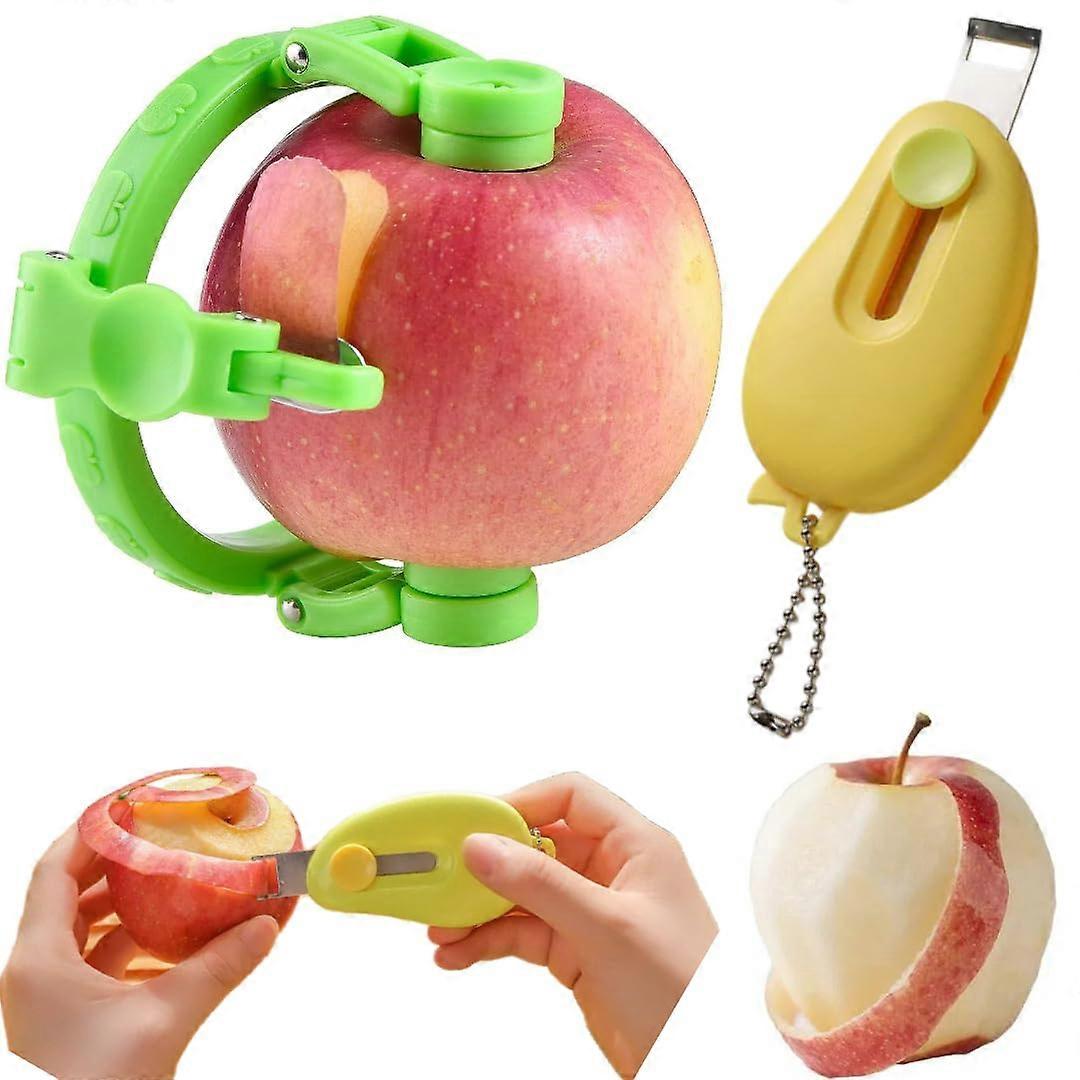 2 Pcs Fruit Peeler Set with Ergonomic Curved Blade for Fast Apple Peeling and Slicing
