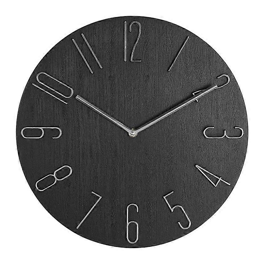 Relógio de parede simples 12 polegadas sala de estar Home Watch moda quarto-preto