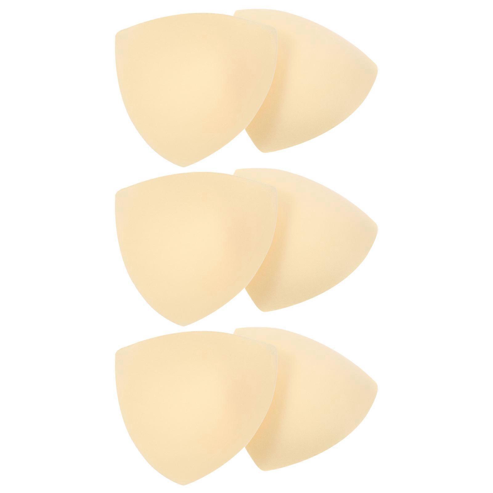 Bra Inserts Pads Push Up Made from Sponge for Women A Cup Bra Use Khaki Color 3 Pairs