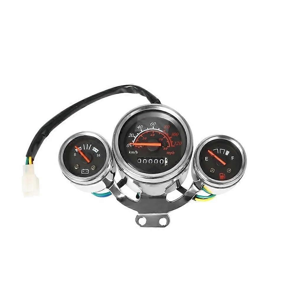 Motorcycle Digital Tachometer and Speedometer Combo with Odometer Voltmeter Fuel Gauge Universal Fit