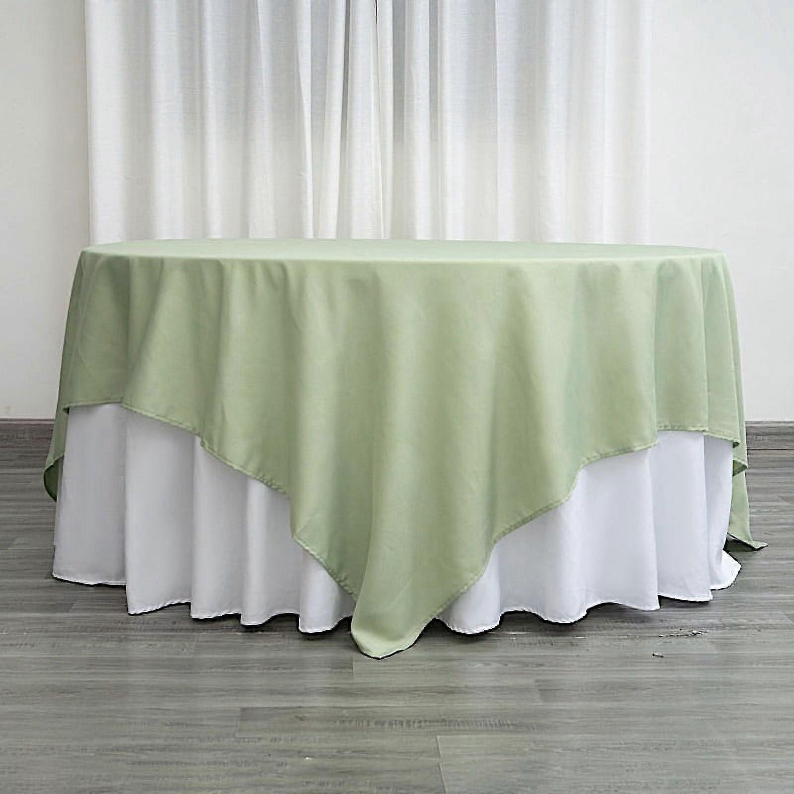 BalsaCircle 90" x 90" Square Polyester Tablecloth Sage Green