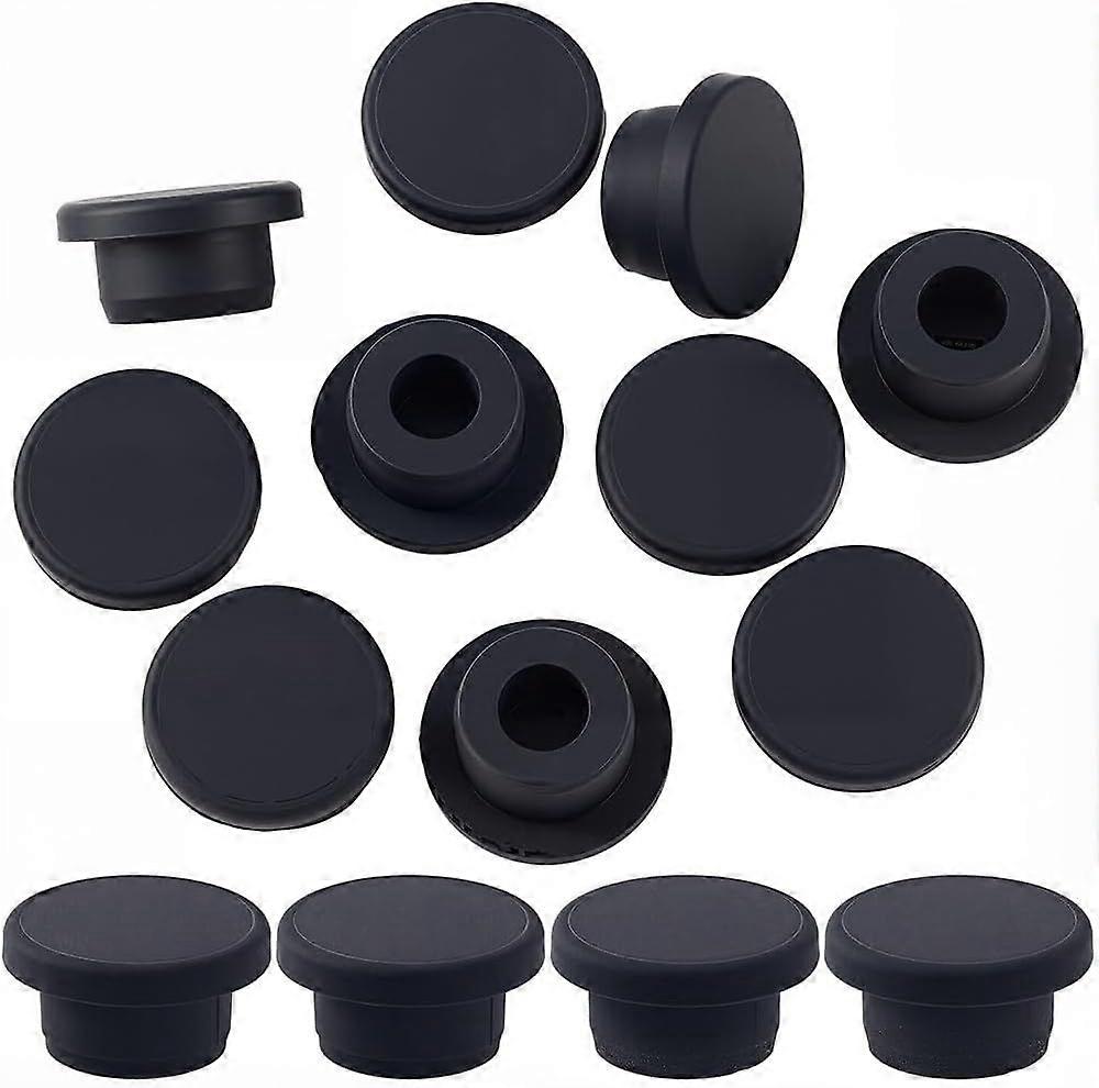 10Pcs Large Size Plug Stopper for Salt and Pepper Shakers 20mm Black Silicone Stopper Replacement Insert Hole Round End Tube Seal Plug for Bottles Pip