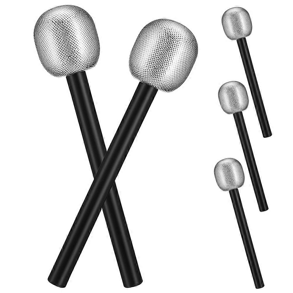 Microphone Prop Fake Microphone Models for Halloween Use 5Pcs Silver Set