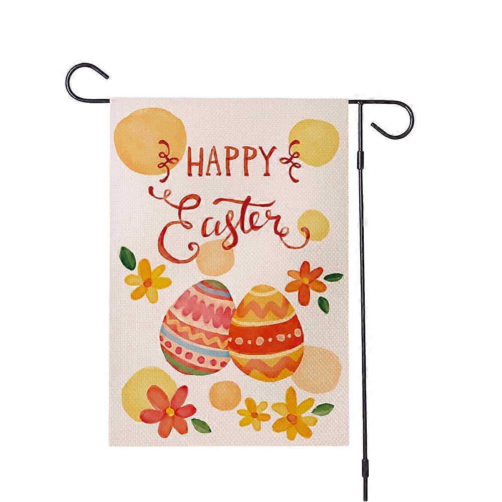 Garden Flag Easter Decorative Flag for Porch 3Pcs Cartoon Easter Print