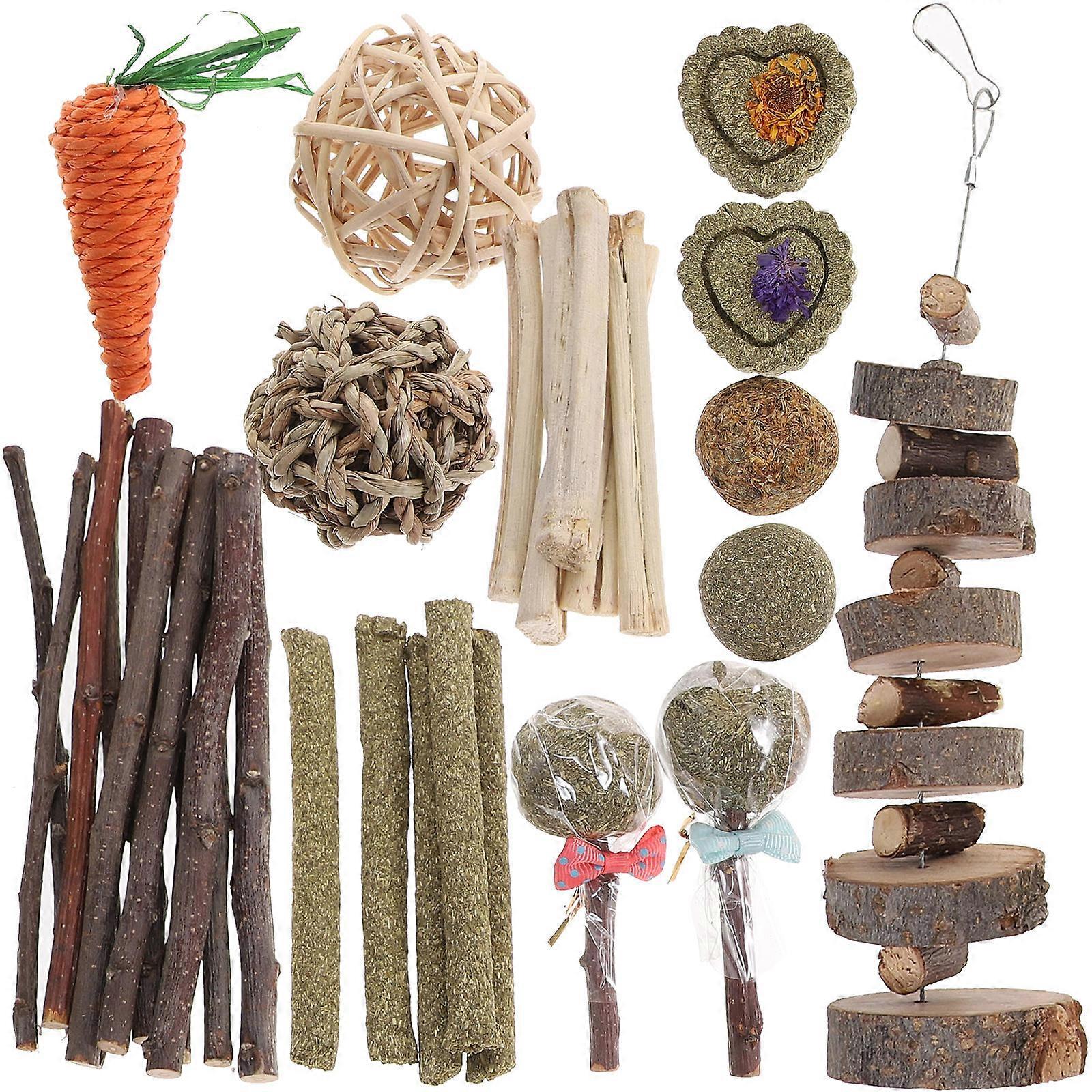 Small Pet Chew Toy Rabbit Molar Set for Hamster Teeth Grinding 3Sets