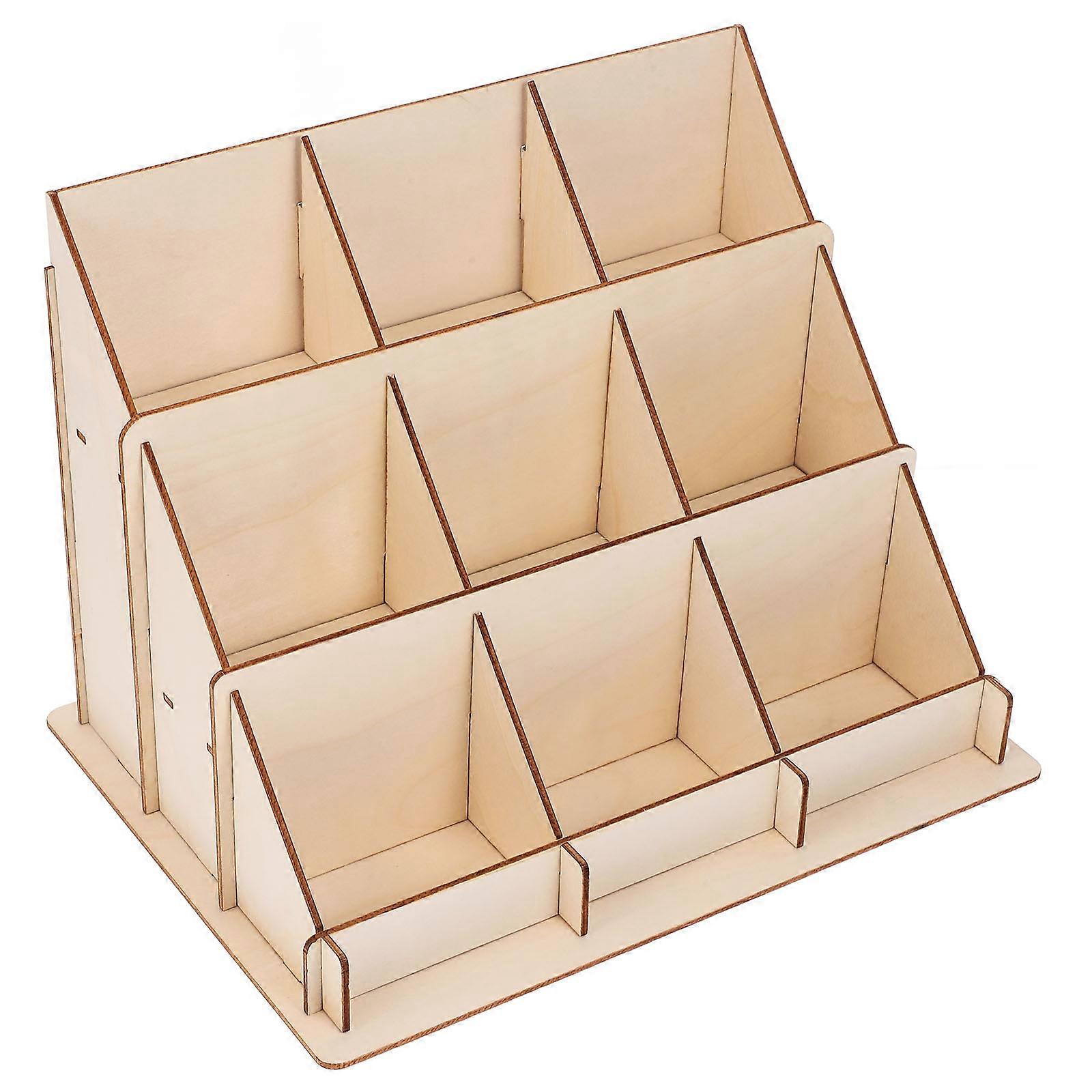 Wood Sticker Display Stand for Card Display Desk Organizer