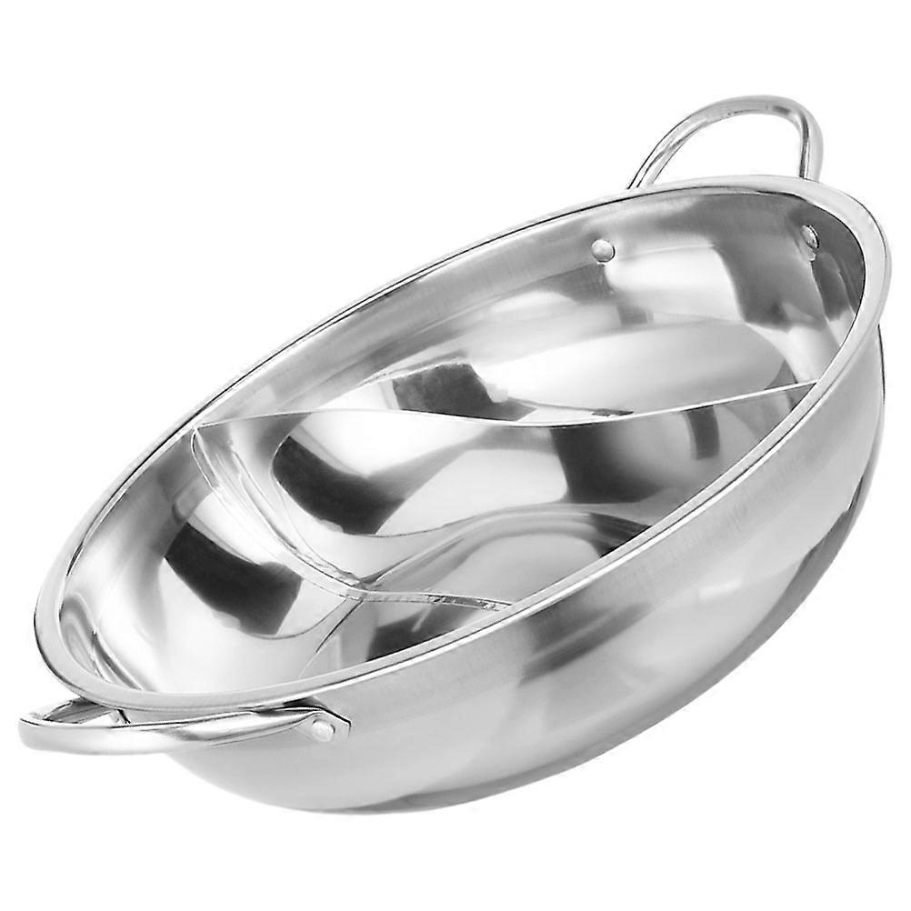 Hot Pot Pan with Divider Stainless Steel for Cooking