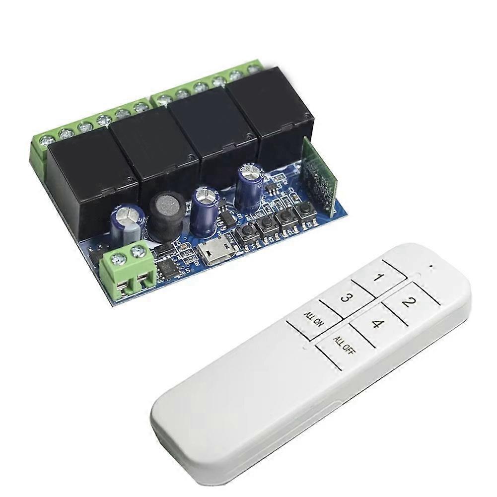 4-Channel Intelligent WiFi Switch/Relay Module, 6-Button Remote Control, Wireless Switch Timer.