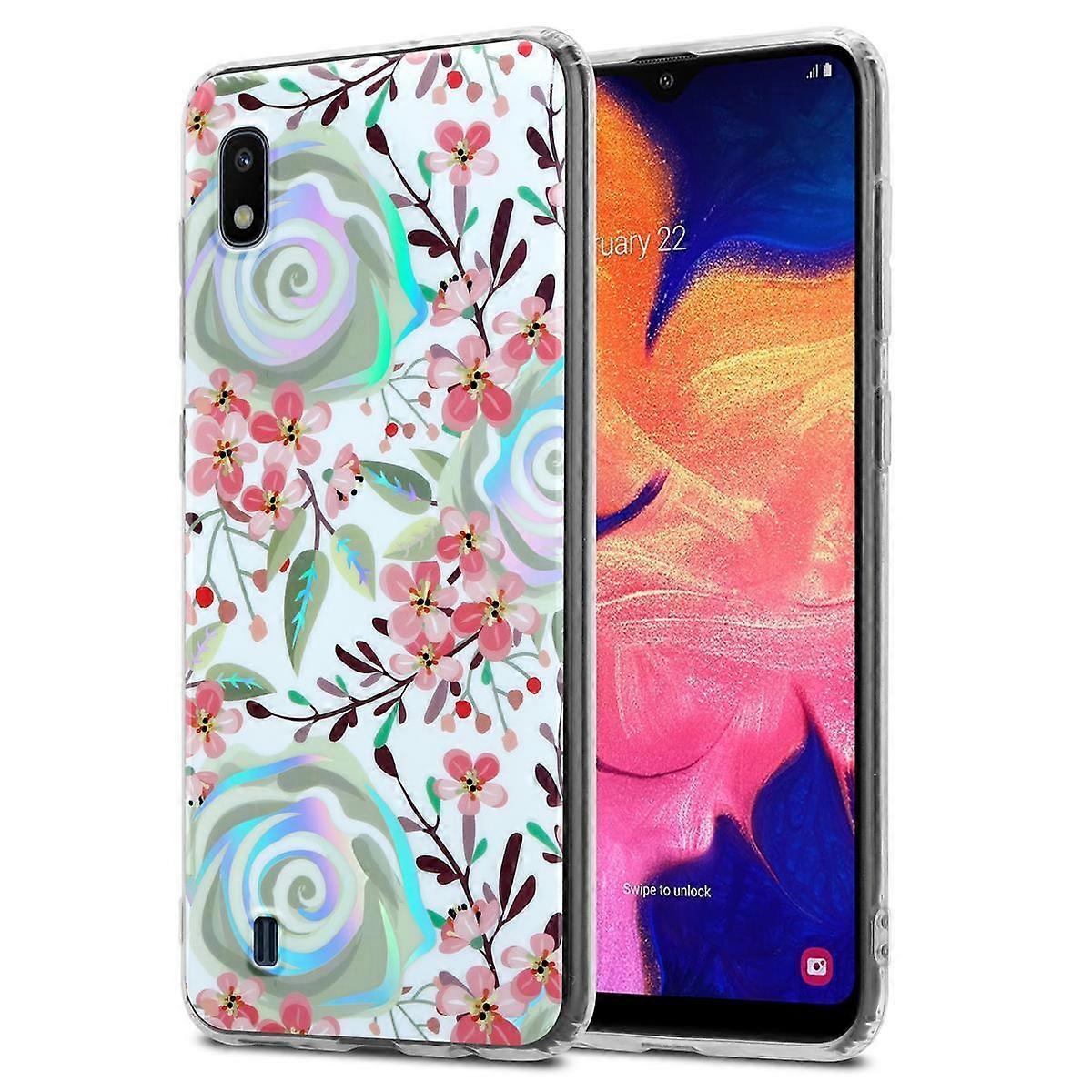 Samsung Galaxy A10 / M10 Case TPU - Kukkien ja lehtien kuvio
