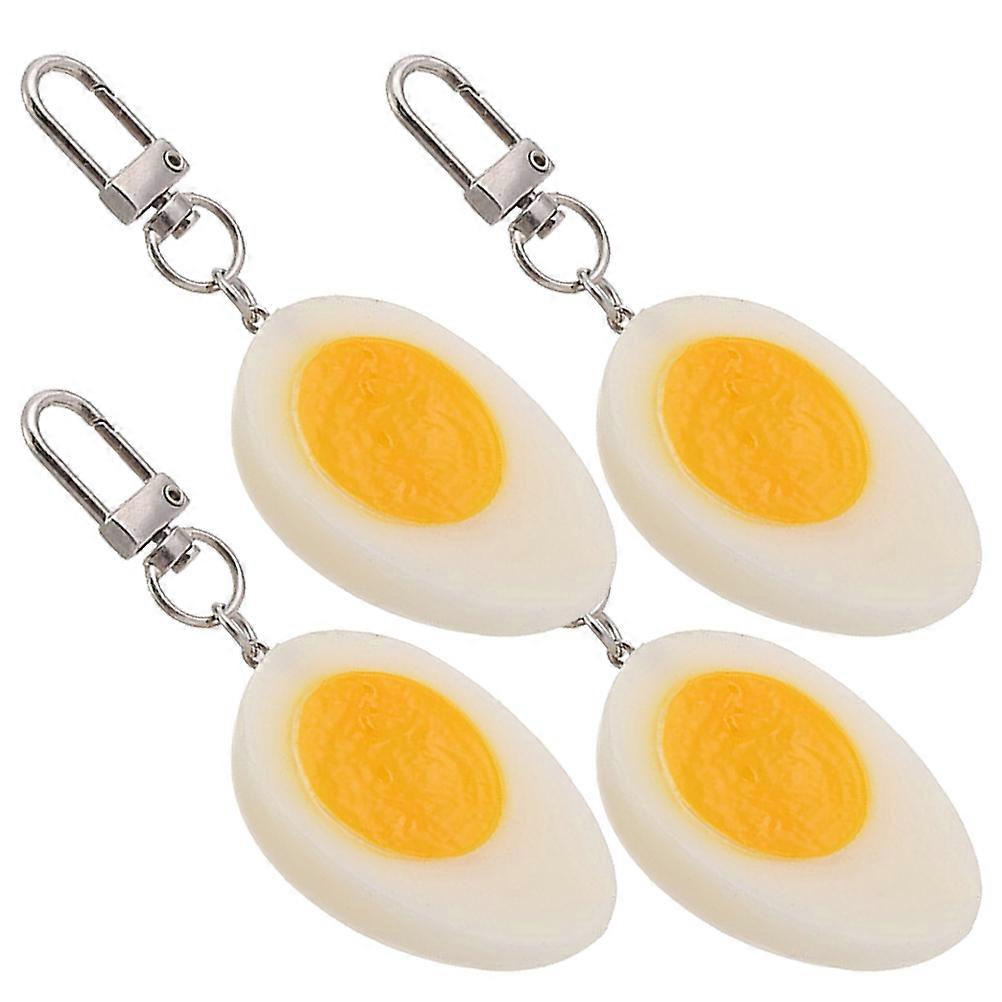 Boiled Egg Keychain Gift for Decoration 4Pcs Multi Color Handbag Charm Set