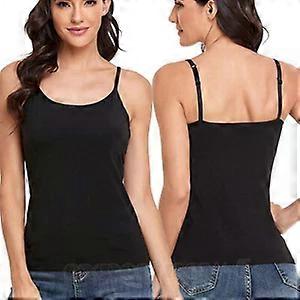Women's Basic Spaghetti Strap Camisole with Built-in Padded Bra Tank Top Layer