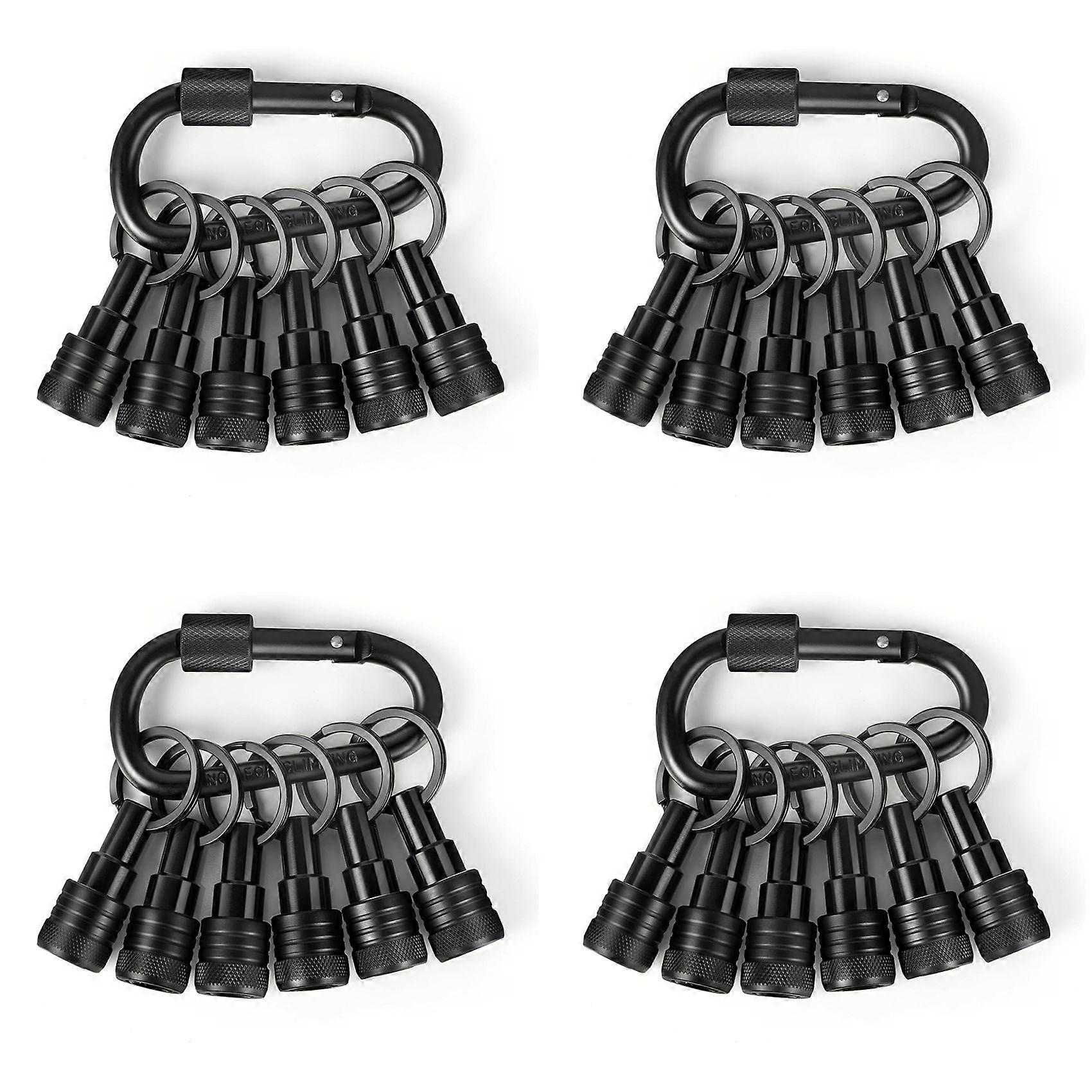 24PCS Bit Holders Keychain, 1/4 Inch Hex Shank Bit Holders, Quick-Change Design for Nut Driver, Screwdriver & Drill Bits