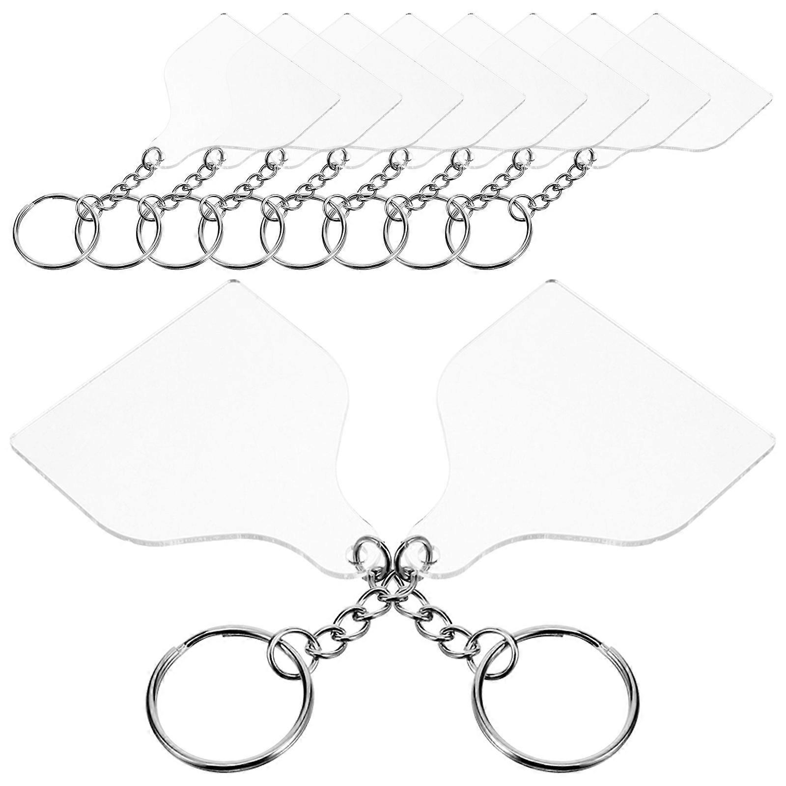 Silver Acrylic Keychain Blanks for DIY Sublimation 120Sets Bulk Kit