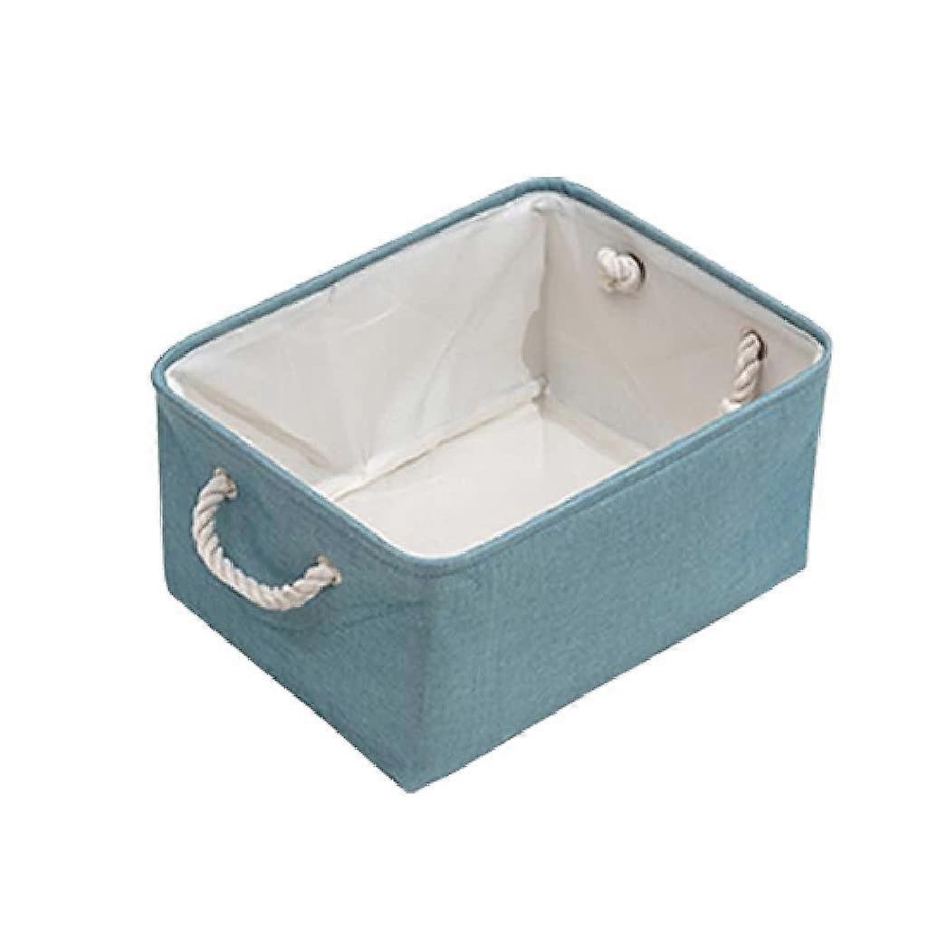Foldable Fabric Storage Basket with Handles Large Linen Toy Bin for Clothes Living Room 36cm 41cm