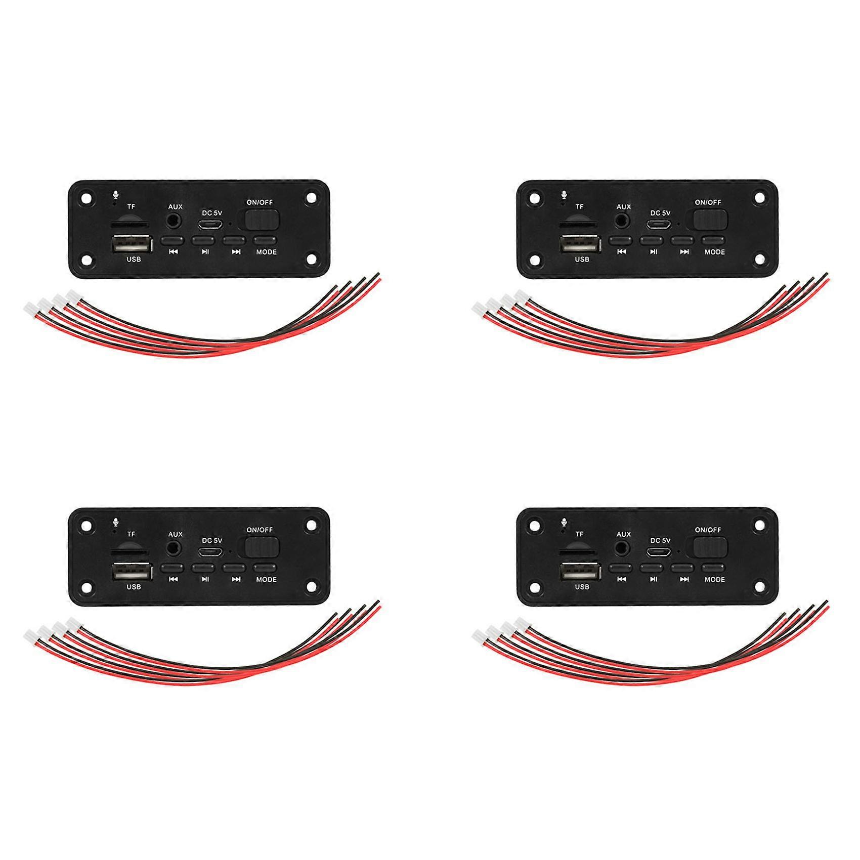 4X Bluetooth 5.0 MP3 Decoder Board Module 2x 3W Speaker Car FM Radio Module 5V Support Recording Call Handsfree Function