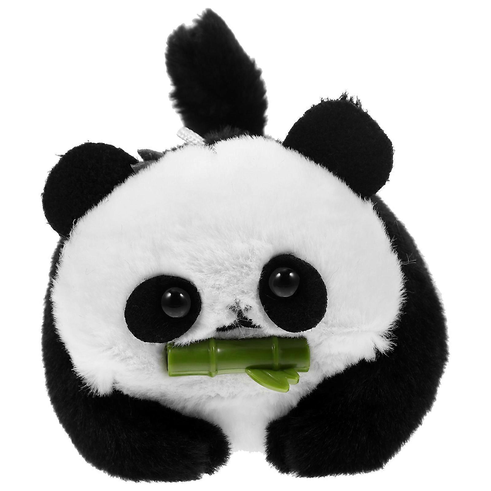 Panda Backpack Pendant Keychains Festival Gift Plush Material Squeaky Sound Function 1Pack