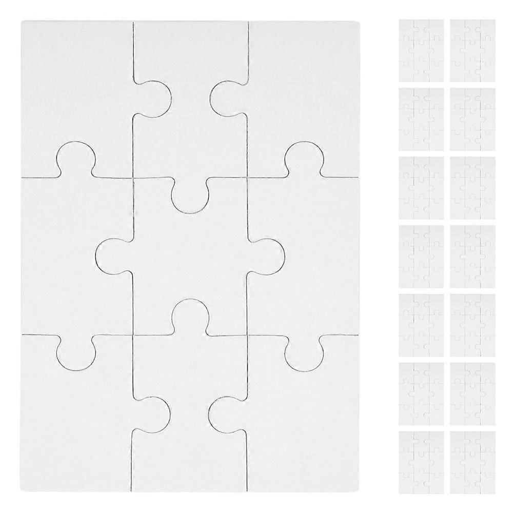 White Paper Blank Puzzle for DIY Creative Craft 15 Sheet Pack
