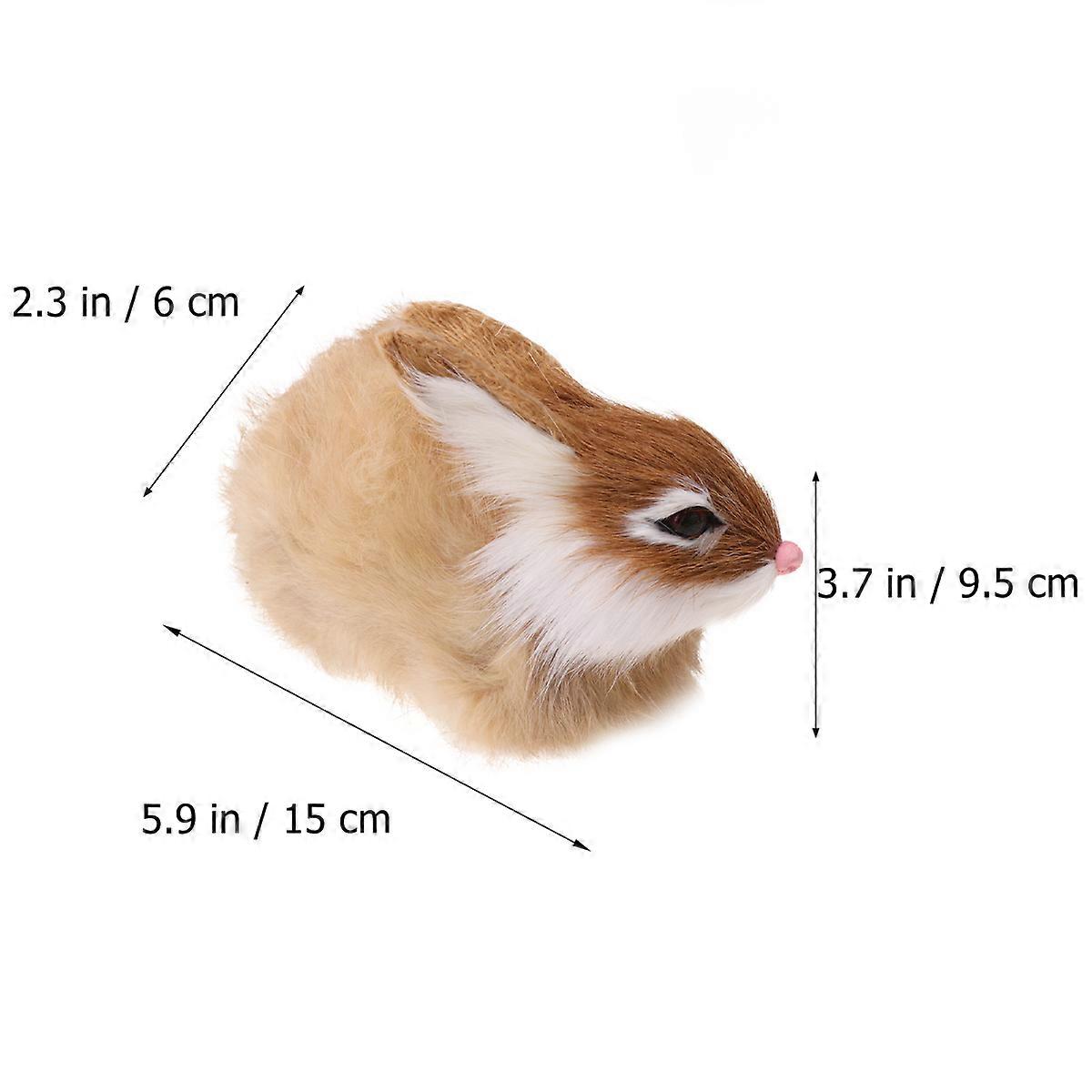 Simulation Plush Rabbit Plush Rabbit for Decoration 1Pcs Khaki Model