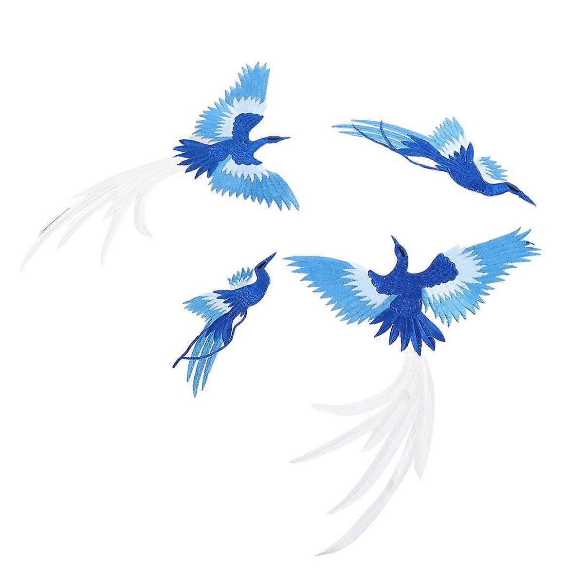 Sewing Patch for Decoration 4Pcs DIY Stitched Embroidery Appliques