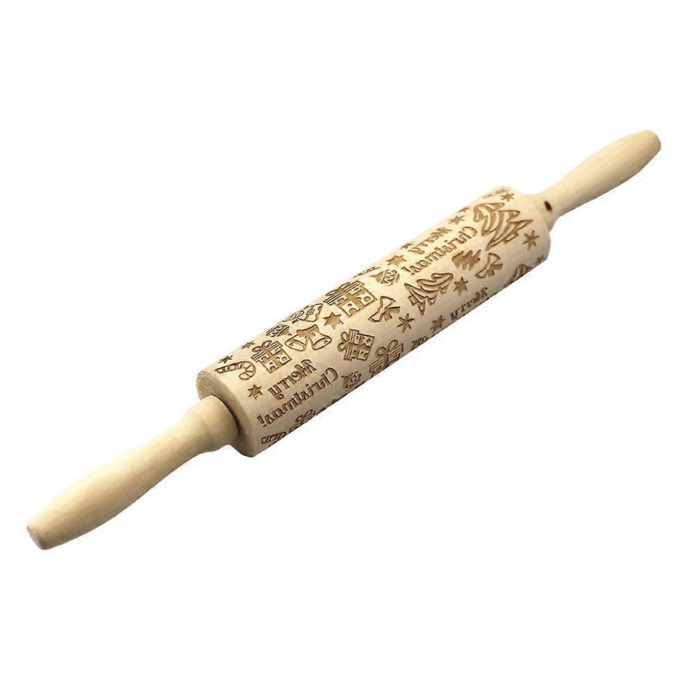 Christmas Tree Gift Solid Wood Rolling Pin for Cooking Roller